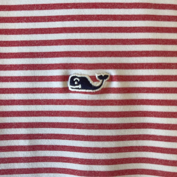 Vineyards Vines Performance Red & White Striped Polo Golf Sport Shirt Small - Picture 5 of 7